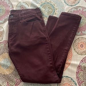 MENS DILLONS MAROON SKINNY JEANS 32W 30L USED